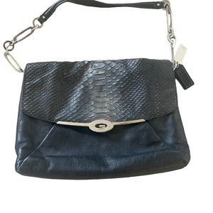 Coach Madison Shoulder Flap Purse in Glitter Python